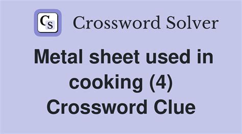 sheet metal producer crossword clue|Sheet metal producer Crossword Clue .